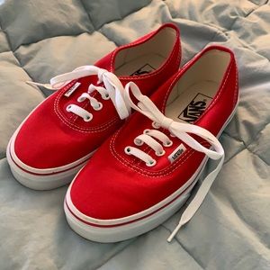Low-top Red Vans (NWOT)